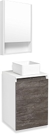 Runo Мебель для ванной Бари 40 R Uno подвесная железный камень/белая – фотография-1